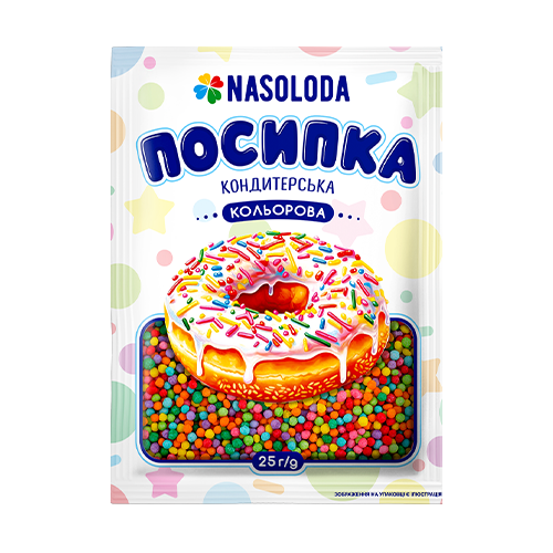 Посипка кольорова цукрова горошок, 25г