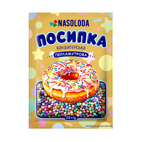 Посипка цукрова перламутрова горошок, 25г