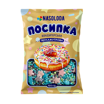 Посыпка сахарная перламутровая фигурный микс, 100г