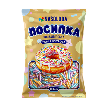 Посыпка сахарная перламутровая палочка, 100г