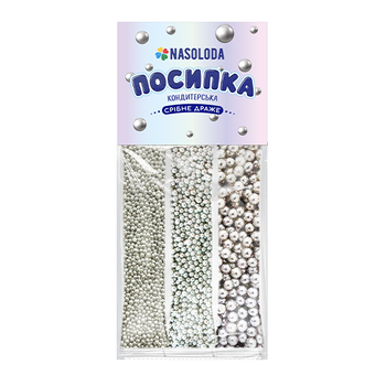Посыпка серебряное драже в стиках, 9г